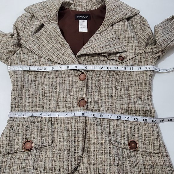 Patrizia Pepe Firenzi Italy Sz 42 Beige/Brown Blazer Jacket Cotton Blend… - Picture 7 of 8